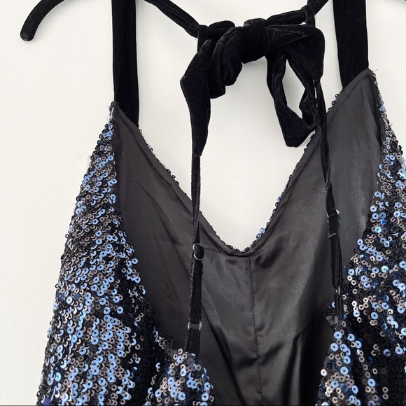 Free People Sparkle and Shine Sequin Romper with Tie Back - Picture 5 of 15